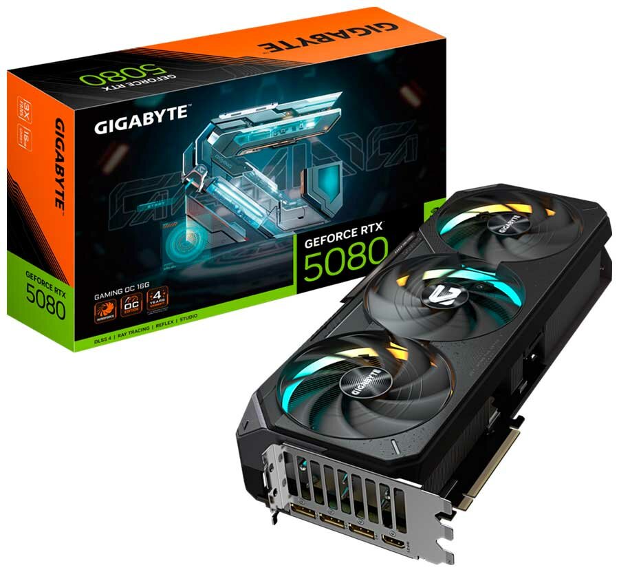 Видеокарта Gigabyte GeForce RTX 5080 GAMING OC 16G (GV-N5080GAMING OC-16GD)