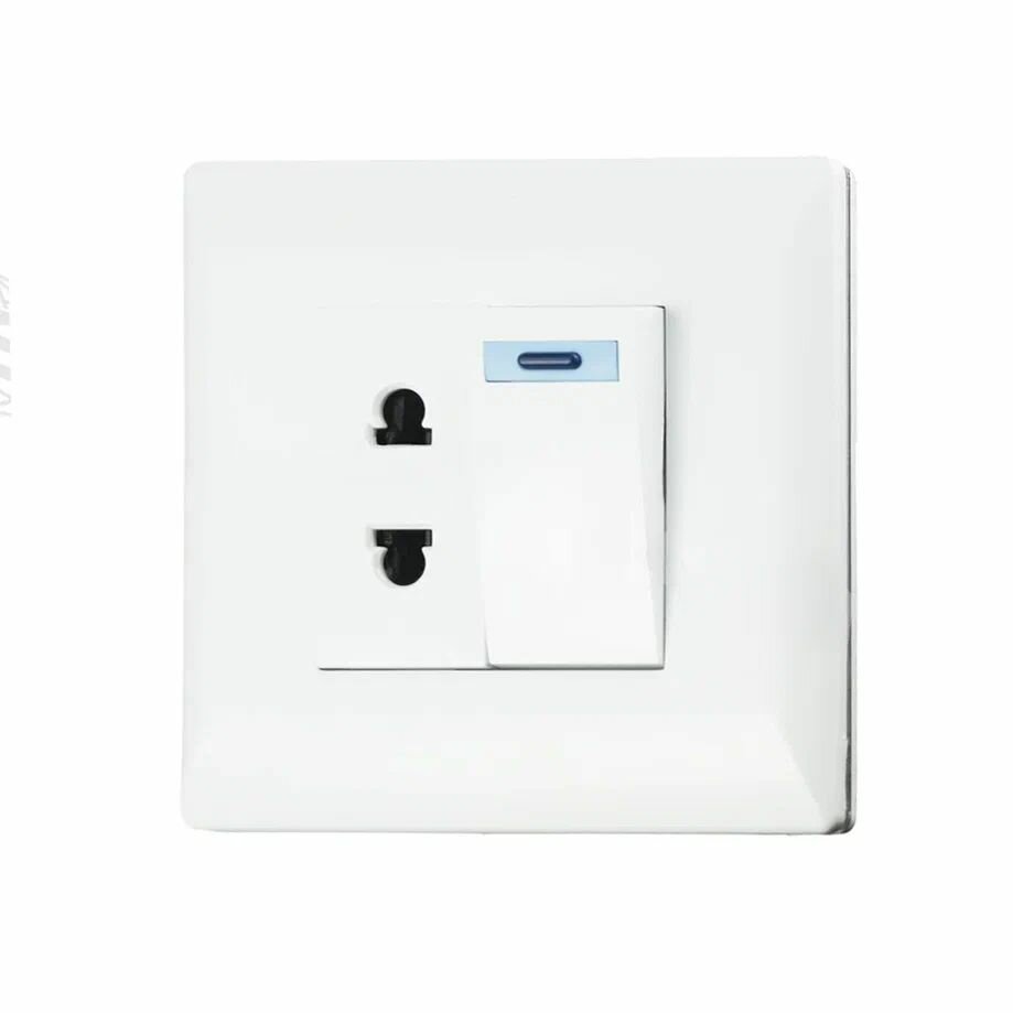 Выключатель с розеткой мебельный max. 10A 86x86mm GLS G04510