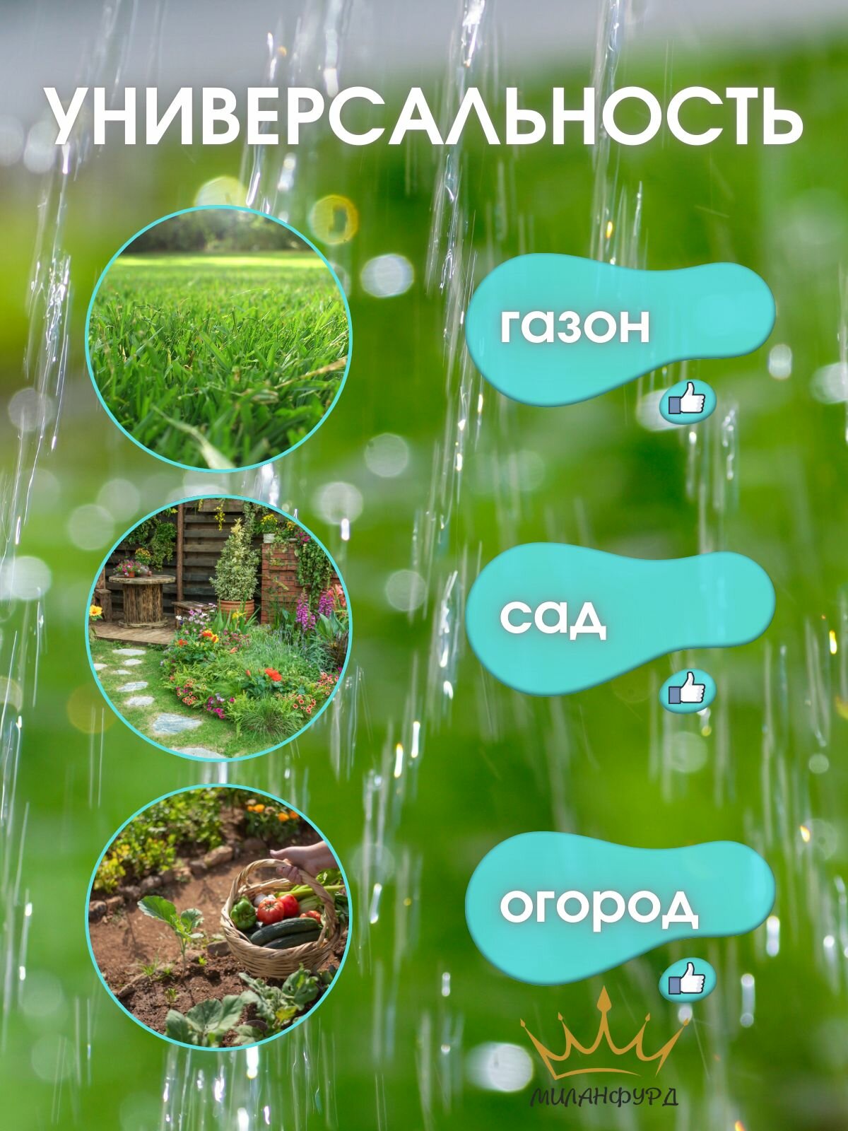 Вращающийся разбрызгиватель- дождеватель Sprinkler для полива 12 форсунок