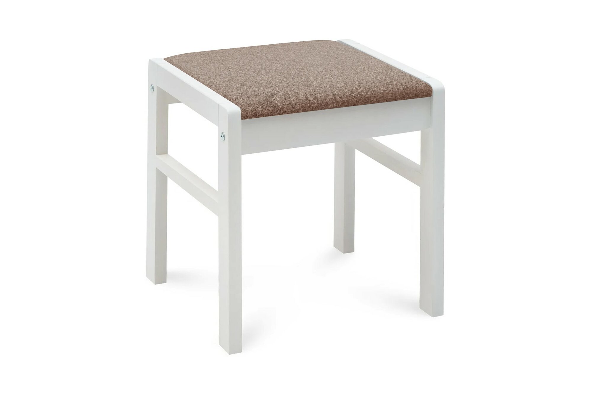 Табурет для кухни деревянный Нонтон Модерн, белый / коричневый, 37x37x43 см