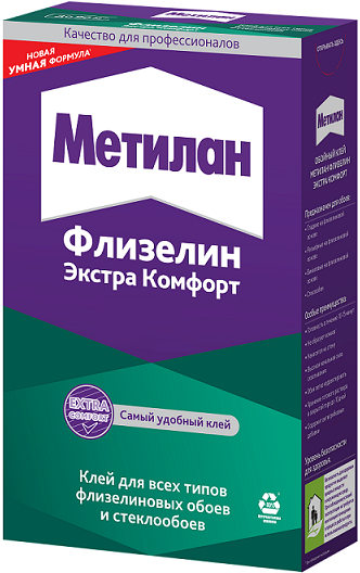 Клей для Обоев Метилан Флизелин Экстра Комфорт 200гр для Флизелиновых, Сухой / Metylan.