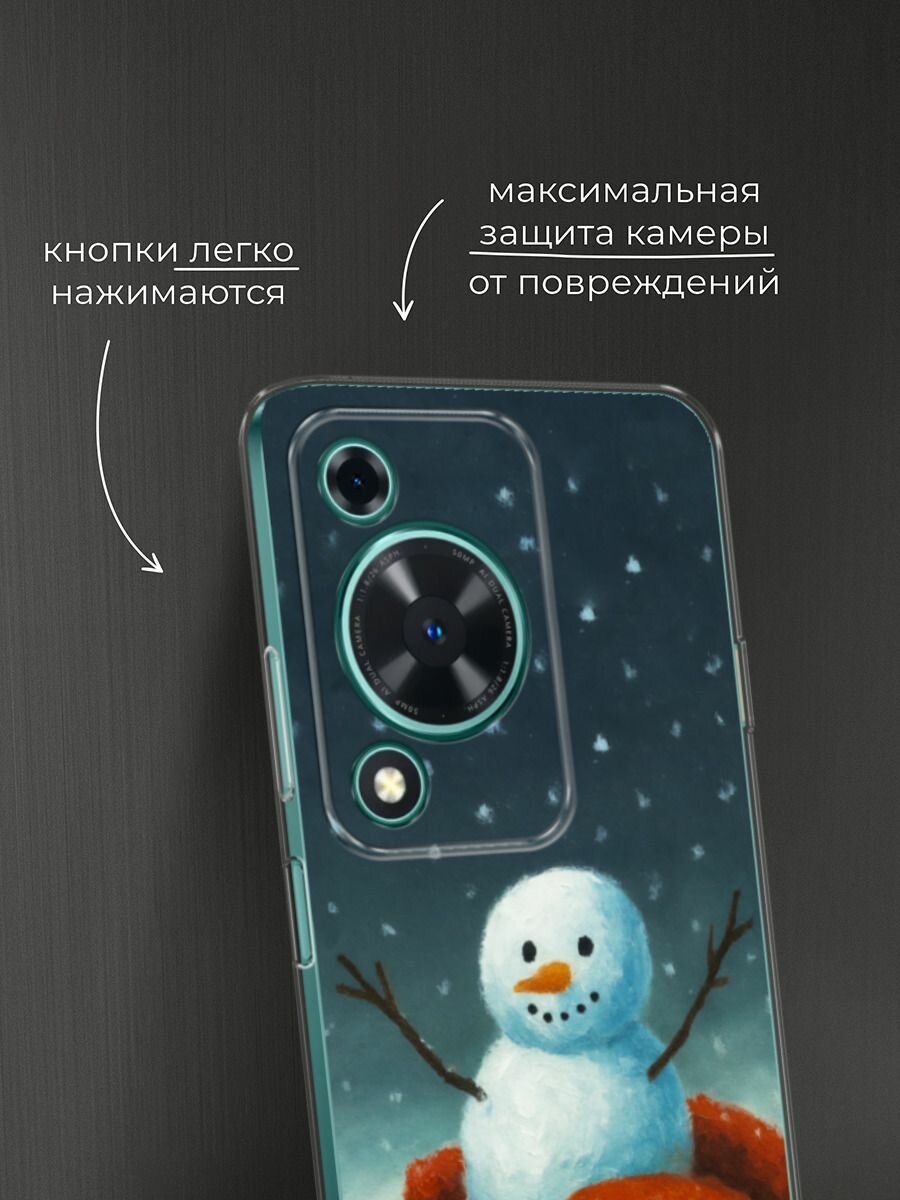 Чехол на Huawei Nova Y72/Y72s / Хуавей Нова Y72/Y72s с принтом "Снеговик в руках" — фото 1