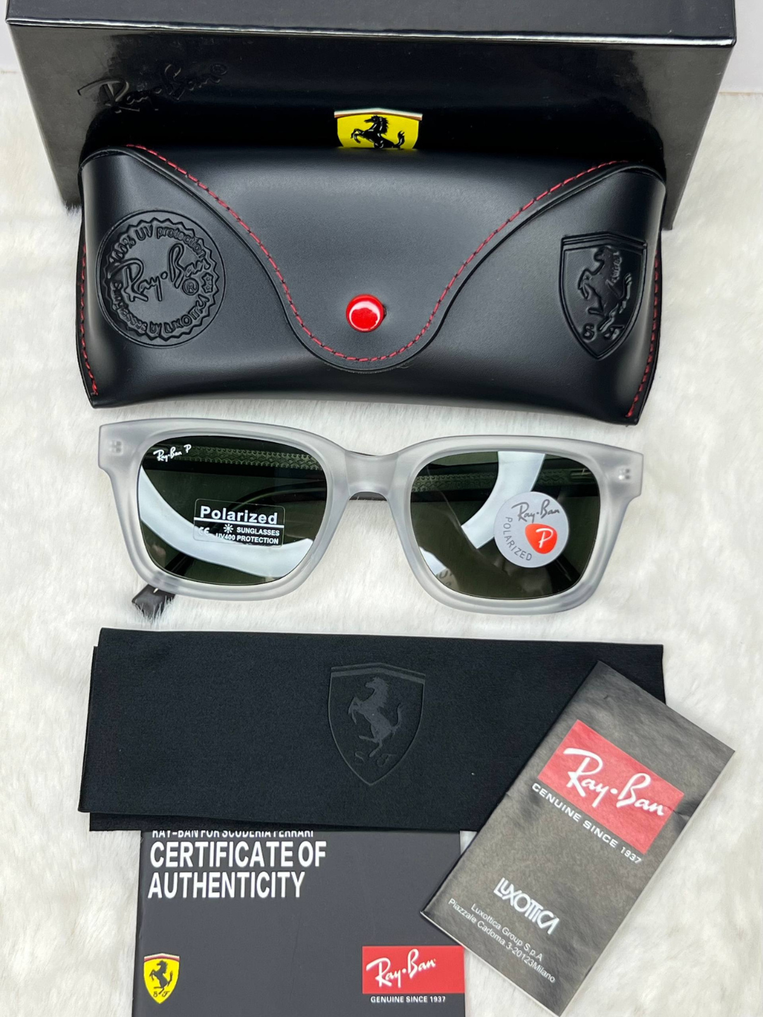 Солнцезащитные очки Ray-Ban, белый-зеленый — фото 1