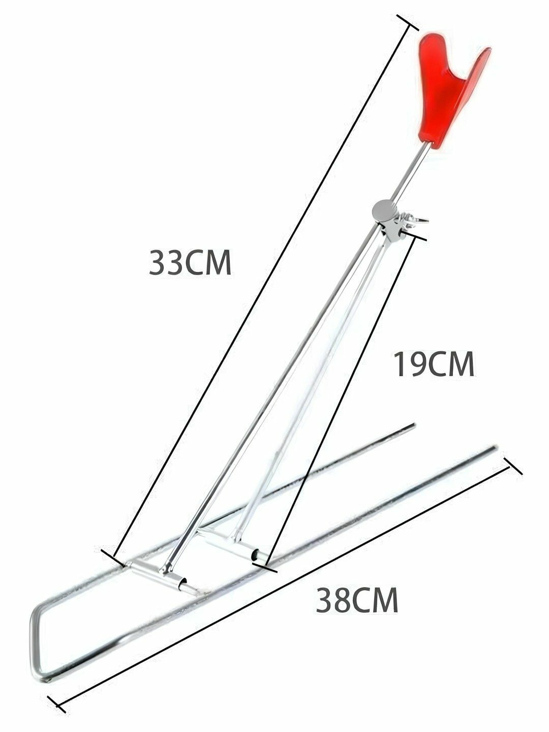Подставка-держатель для удочки металлическая, складная, регулируемая, 47см - Бордовый