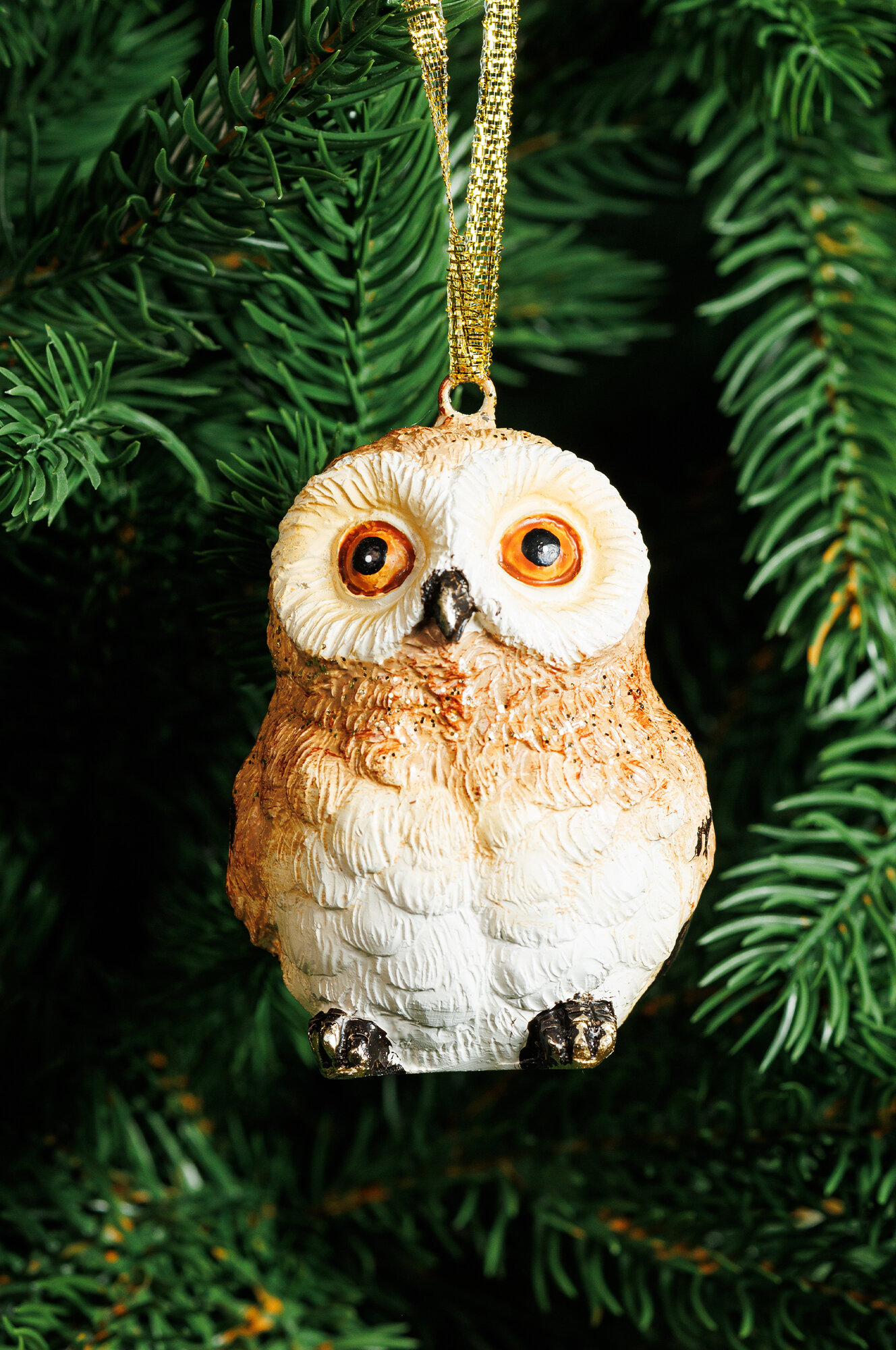 Елочное украшение подвесное Сова 6х5,5х7 см. Коллекция Лесная сказка 2025 г.