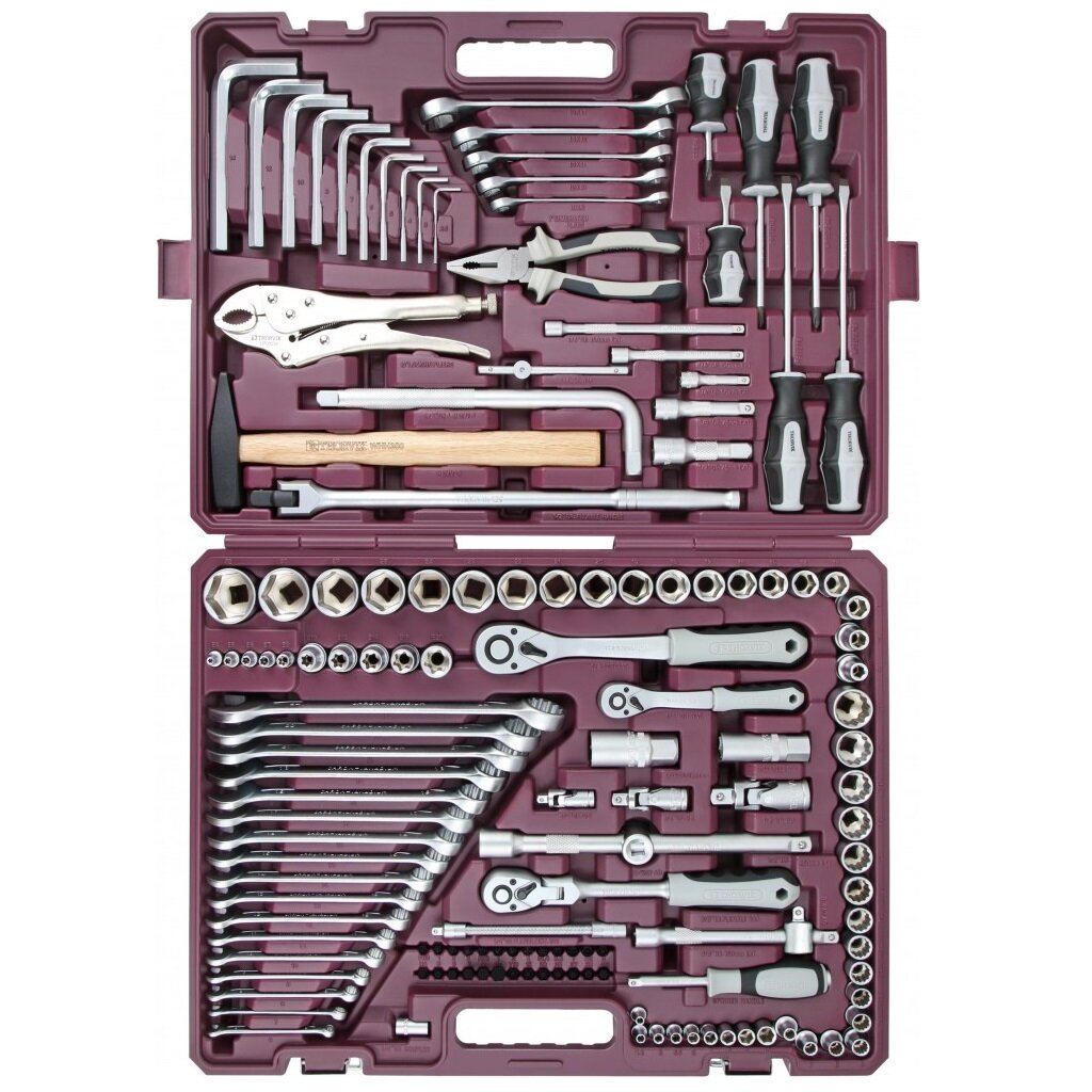 Thorvik Набор инструмента универсальный 1/4", 3/8" и 1/2"DR, 142 пр. TS142