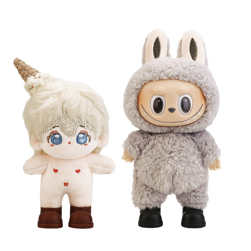 Обувь Labubu, 6 очков, bjd, 10 см, 15 см, хлопковая кукла, кукла EXO, игрушечные кроссовки оранжевый_Кукла Лабубу/10см,