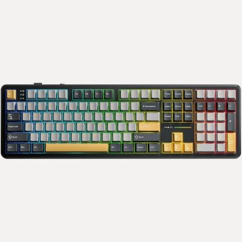 Изображение товара Клавиатура Aula F108 Dark, Volcanic Switches, проводная, беспроводная, BT/Radio, Dark Grey-Light Grey (80004454)