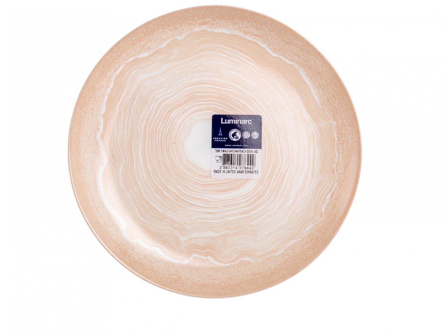 Тарелка десертная LUMINARC "DIWALI OAKENNA PEACH" 20,5 см, 1 штука, для ПММ и СВЧ