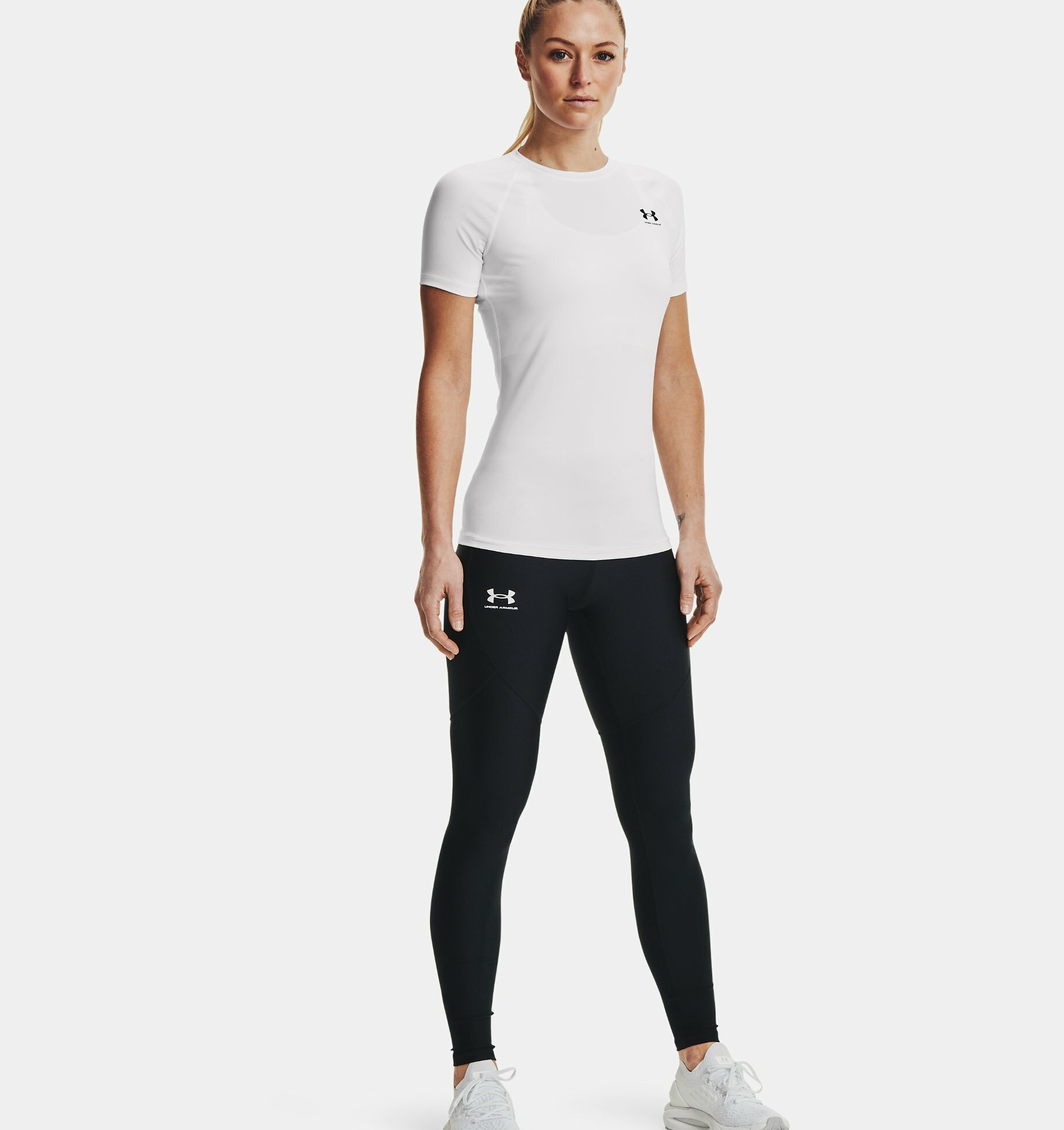 Футболка Under Armour HeatGear® Compression Short Sleeve, размер XS, белый — фото 1