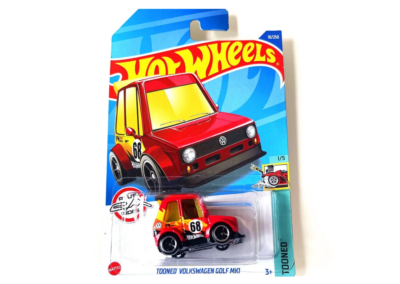 Hot Wheels Машинка базовой коллекции TOONED VOLKSWAGEN GOLF MK1 красная C4982/HCW71