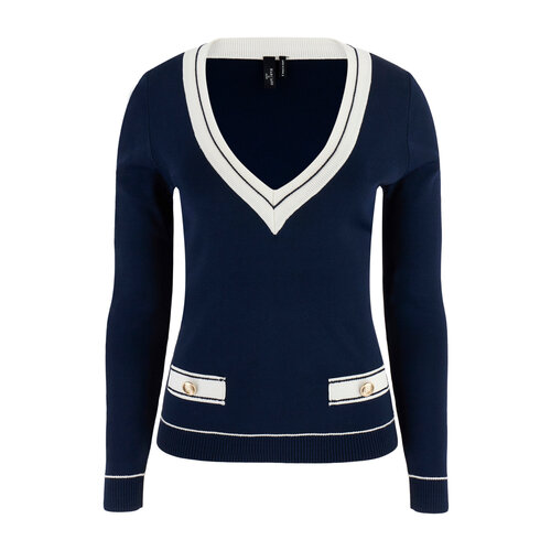 Пуловер MARCIANO GUESS, размер XS, синий, белый
