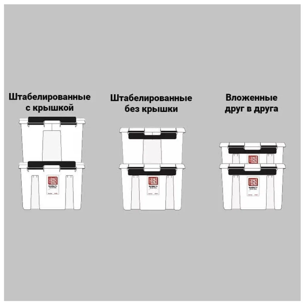 Контейнер пластиковый с крышкой Rox Box, 8 л, 33,5х22х16 см, прозрачный - фотография № 2