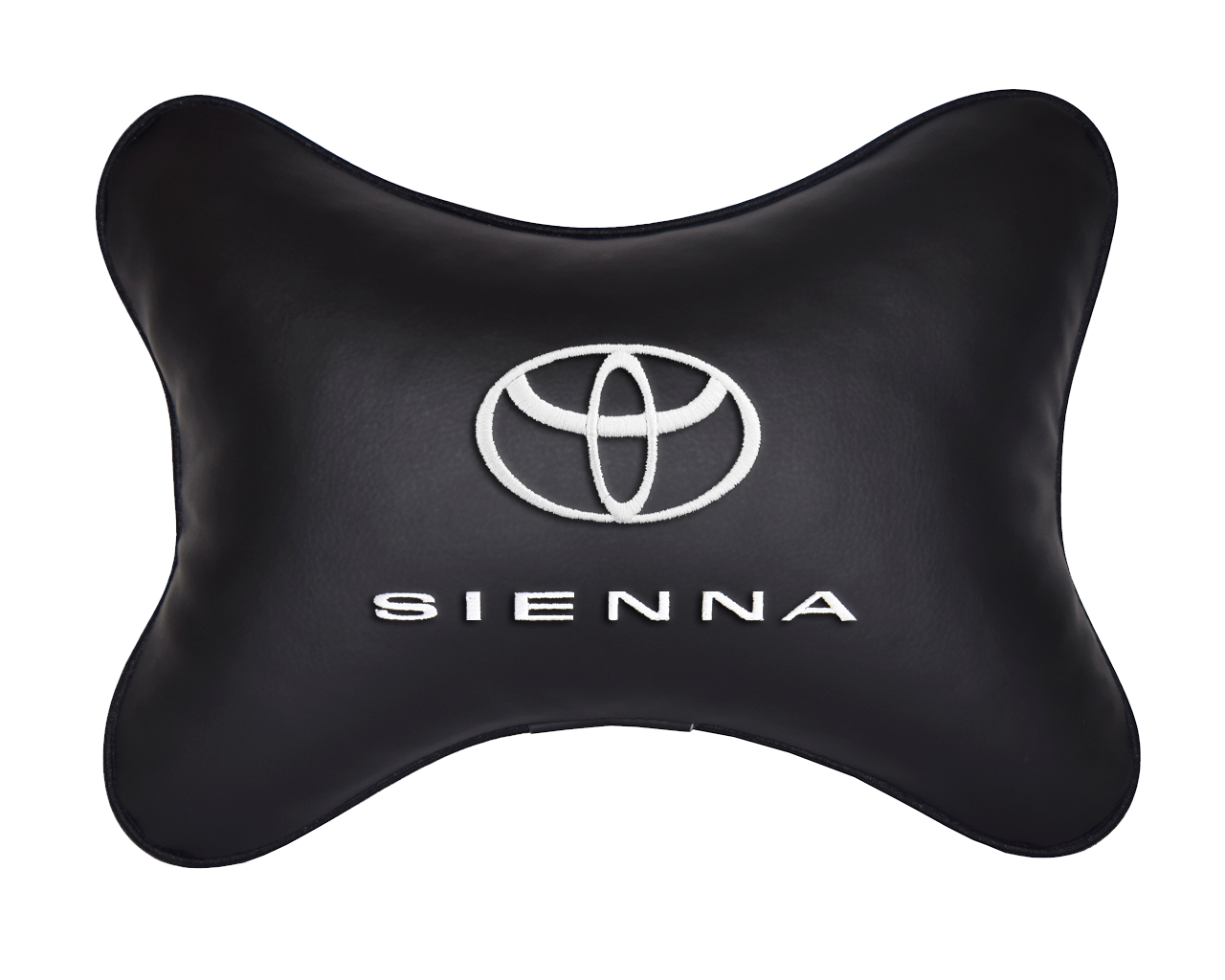 Подушка на подголовник экокожа Black с логотипом автомобиля TOYOTA SIENNA