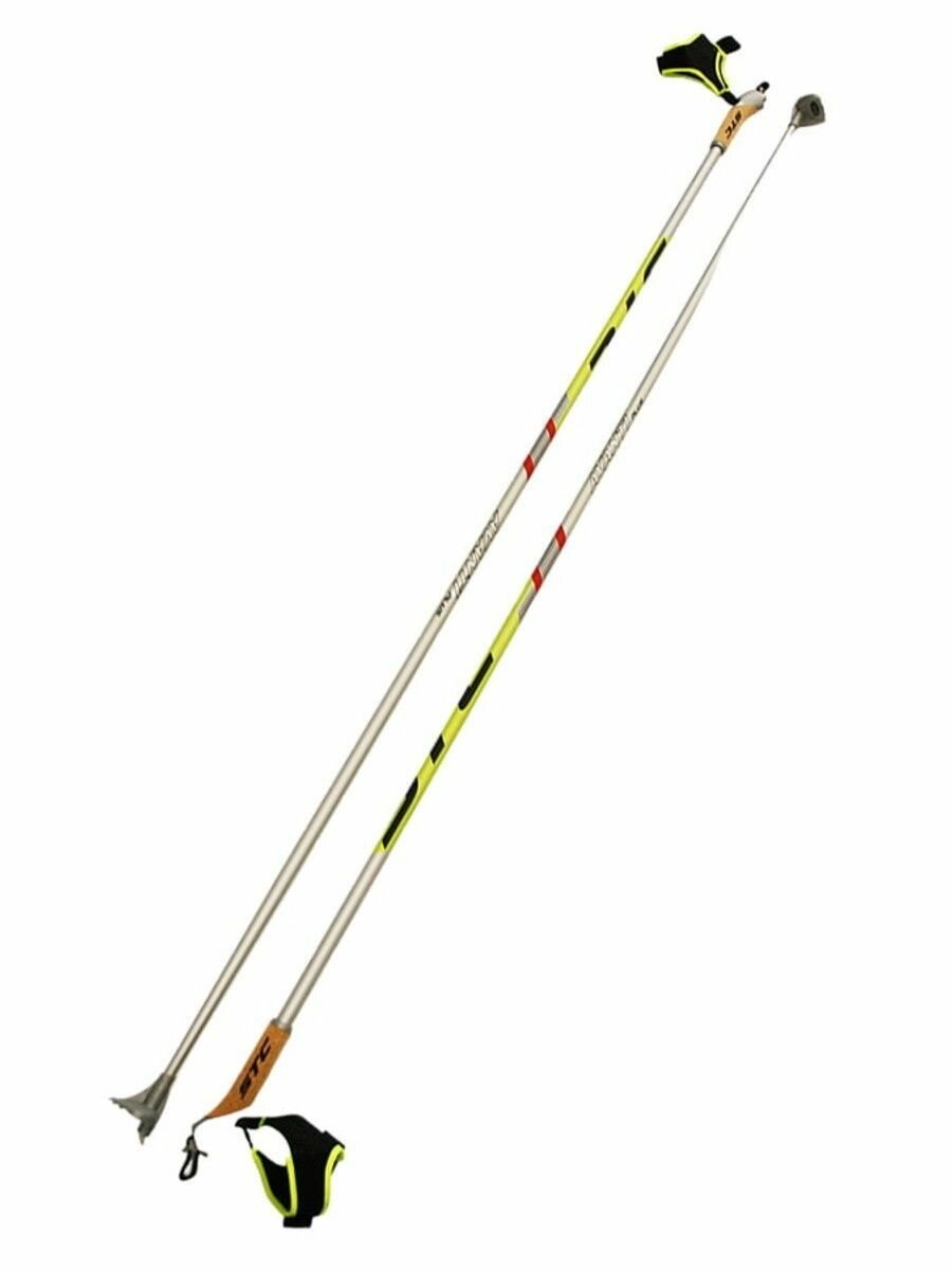 Лыжные палки STC Avanti деколь серебристые 100% углеволокно 145 см