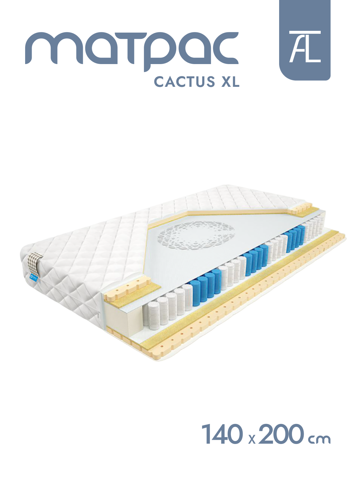 Матрас CACTUS XL BioCrystal Mr.Mattress, 140x200 см