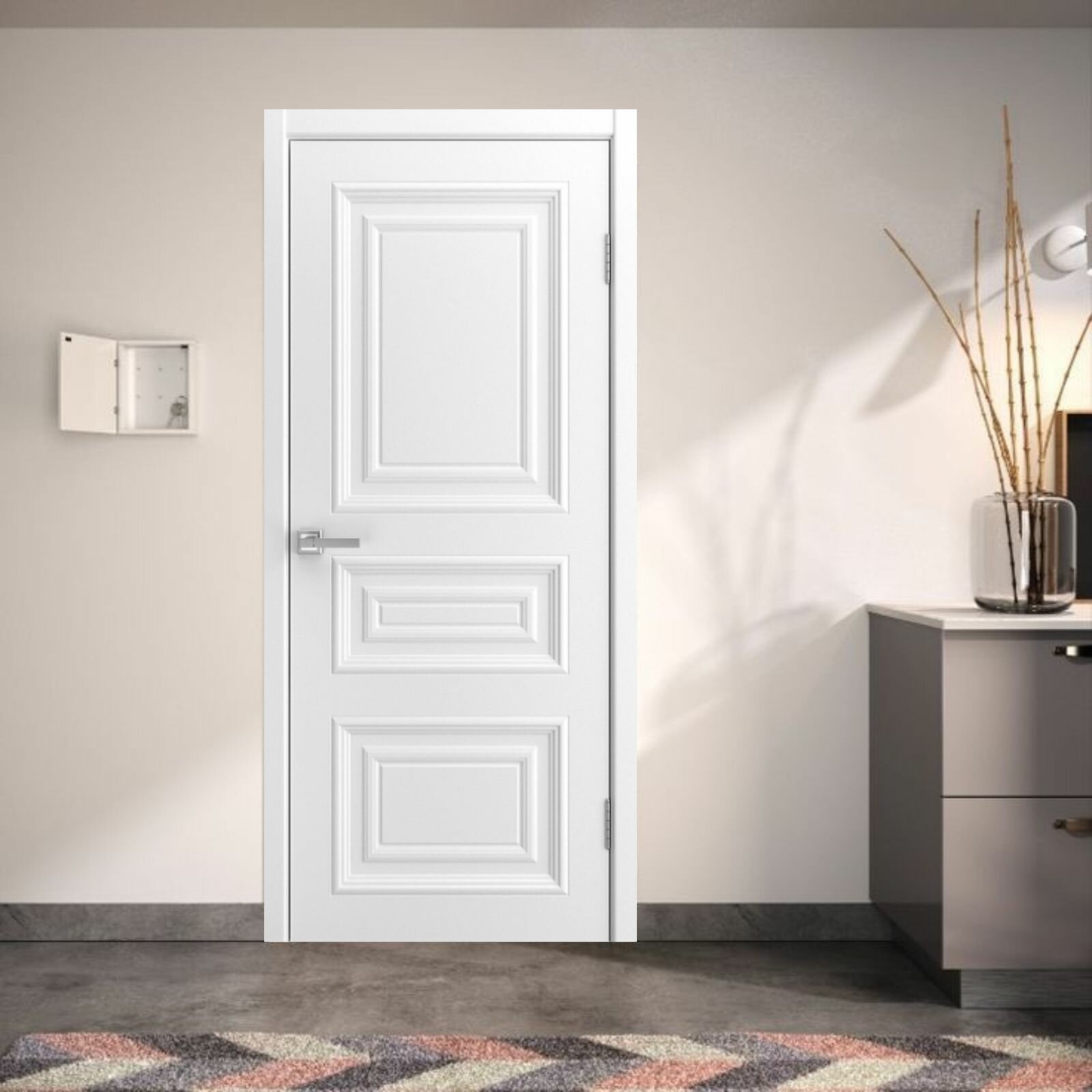 Дверь межкомнатная Paputin's Doors Legenda 3 Белая, Эмаль, МДФ, 700x2000, Глухая