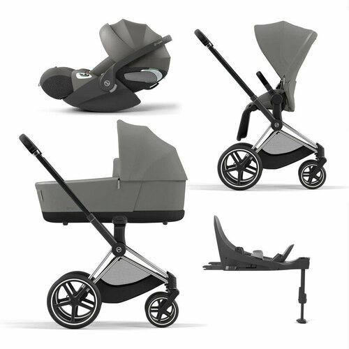 Cybex Priam IV Коляска 4 в 1, шасси IV Chrome Black/Perl Grey