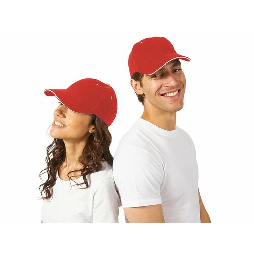 фото Бейсболка us basic, размер 60, красный, белый