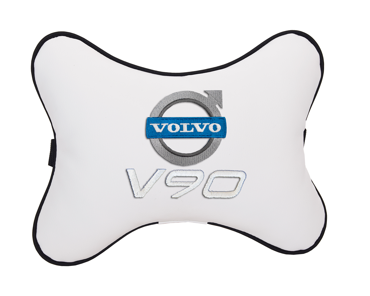 Подушка на подголовник экокожа Milk с логотипом автомобиля VOLVO V90