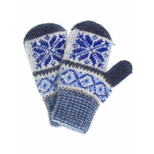 Варежки Рассказовские варежки, размер 4-6 лет, голубой, белый