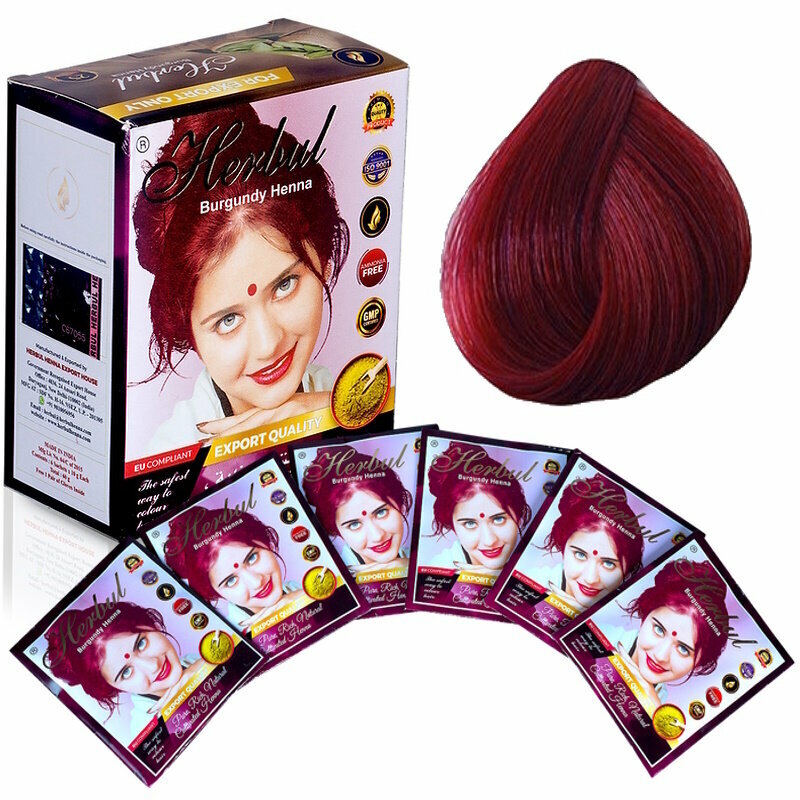 Burgundy Henna/Индийская хна натуральная, бургунди, 6 шт.*10 г