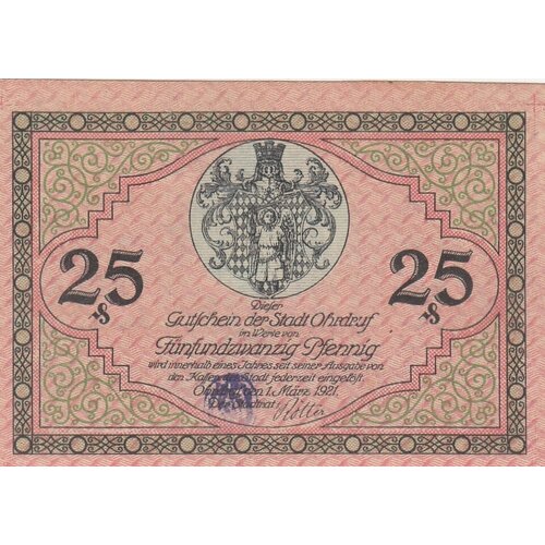 Германия (Веймарская Республика) Ордруф 25 пфеннигов 1921 г. (2)