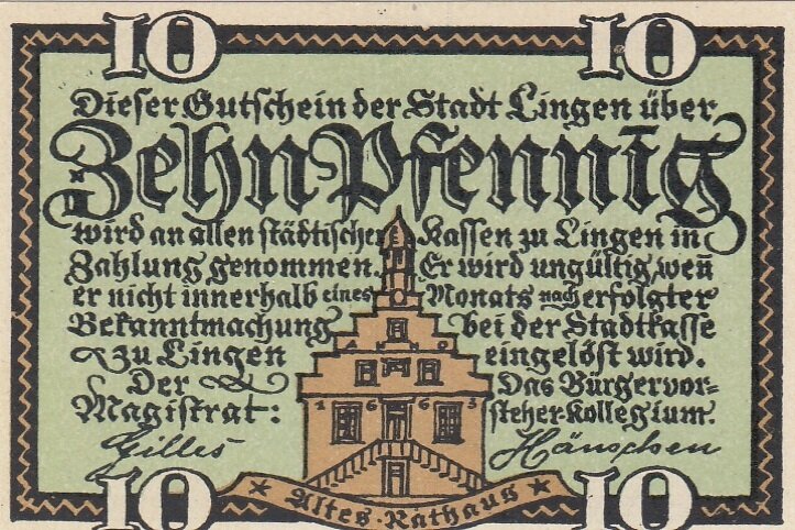 Германия Линген 10 пфеннигов 1918-1921 гг.