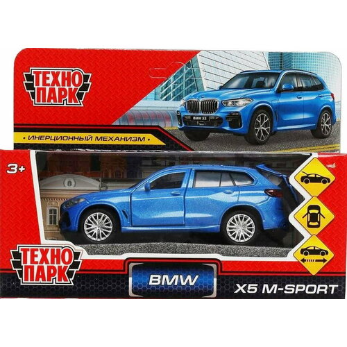 Машина металл bmw X5 M-SPORT 12 см, двери, багаж, син, машина металл свет звук bmw x5 m sport 12 см двери багаж