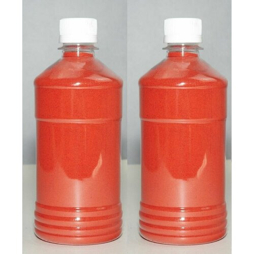 Оранжевый кварцевый песок 1600 гр.(2шт по 800г) для творчества, декора, рисования и светового стола, флорариума (фракция 0,1-0,3)