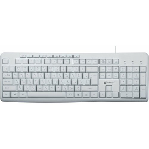Клавиатура Оклик 305M белый USB Multimedia 1875227 72100₽