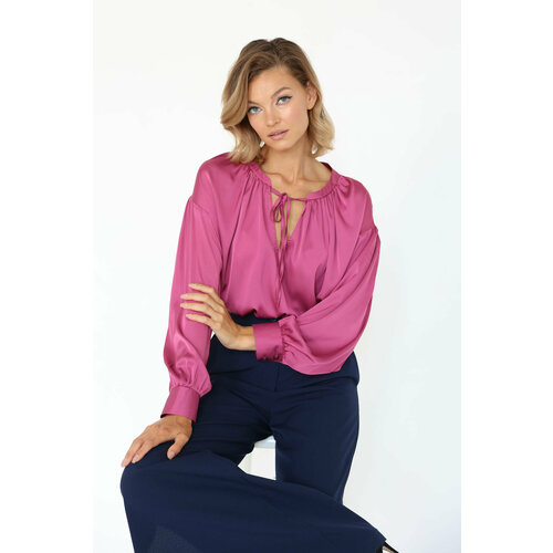 Блуза  Looklikecat, размер 46, фиолетовый