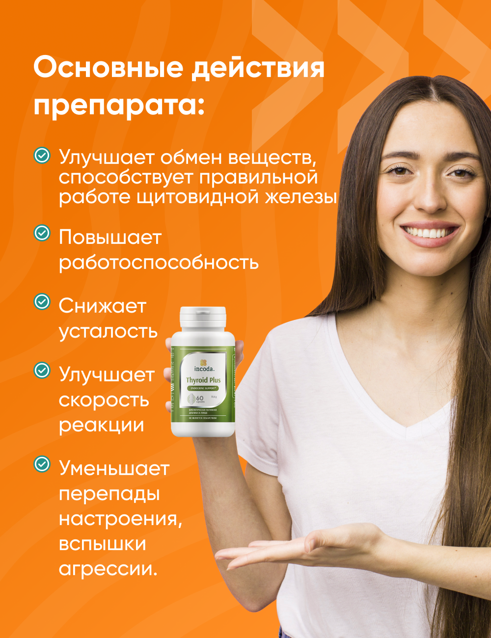 Изображение Incoda Тиро-вита для щитовидной железы морской йод легкодоступное железо селен витамин С и Е