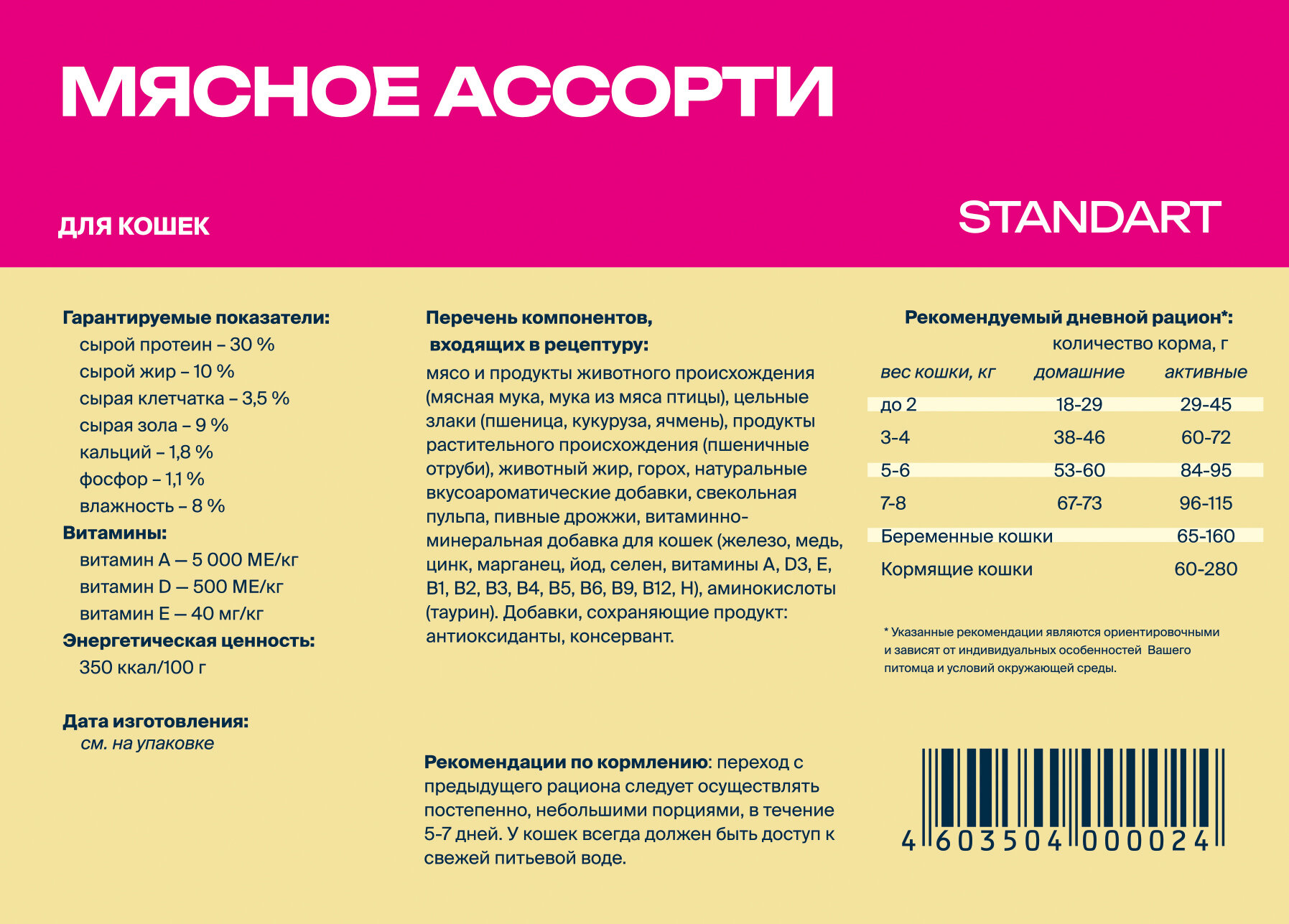 Корм сухой "Profifeed" для кошек Мясное ассорти 10кг — фото 1