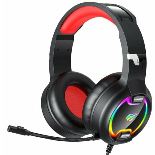 Наушники игровые проводные / Гарнитура с микрофоном для ПК, компьютера, ноутбука Havit H2233d чёрный 3.5 jack черный, черный, красный
