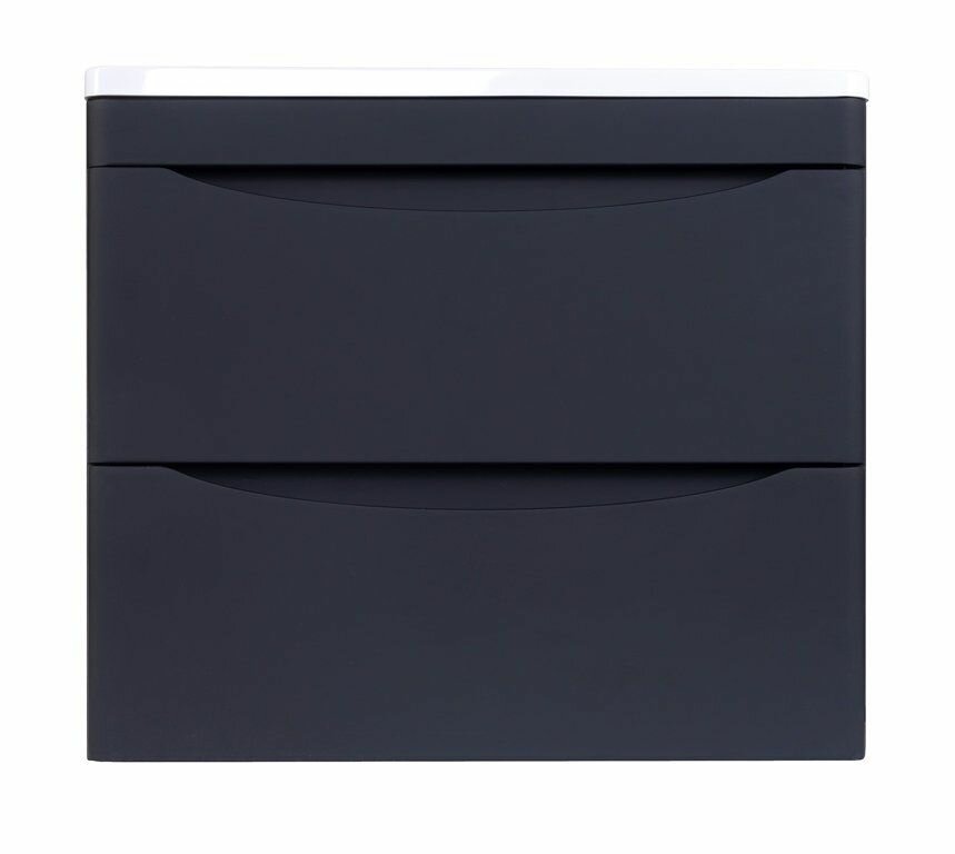 фото Тумба подвесная Style Line "Бергамо мини 60" (2 ящ.) + Умывальник Каре Люкс мини 600х350 Люкс антискрейтч черный, PLUS