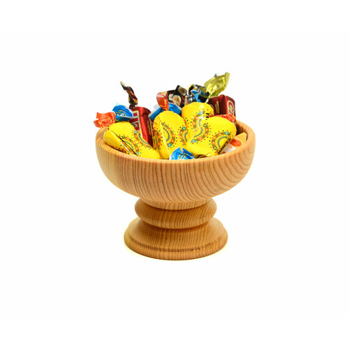 Конфетница деревянная на ножке D13 H10