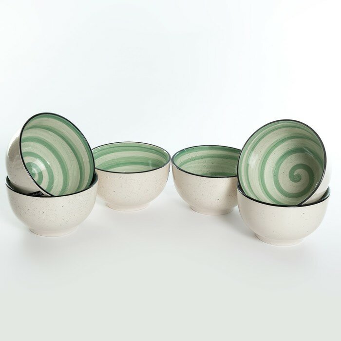 фото Набор салатников 6шт Elrington "Аэрограф фисташковый бриз" керамика, 500мл