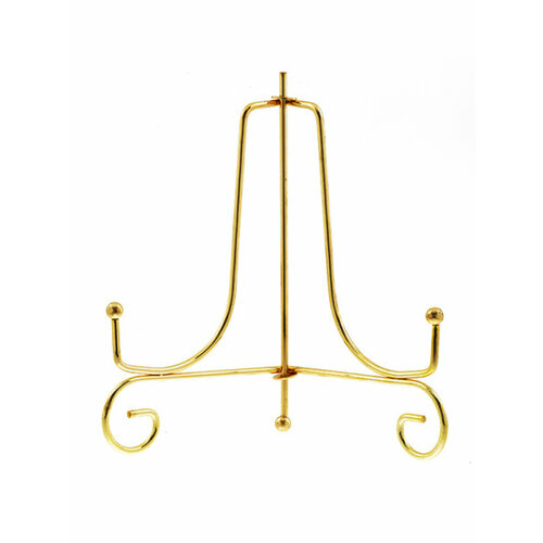 Подставка держатель 10 см металлическая складная для тарелок и икон золото (10 штук в комплекте)