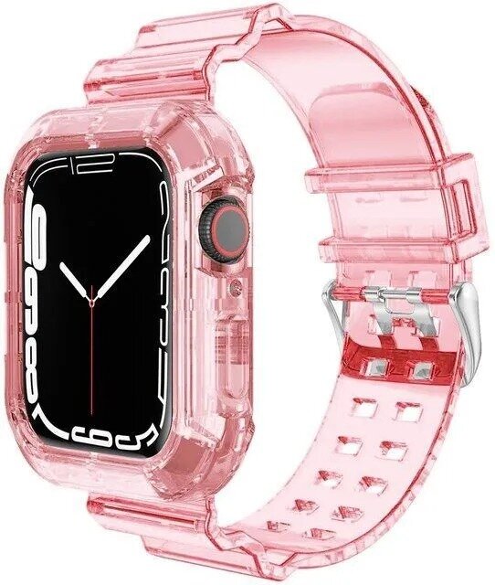Силиконовый ремешок для смарт-часов Apple Watch 38/40/41 mm/ Защитный чехол на Эпл Вотч / розовый