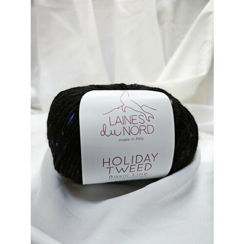 Пряжа Laines du Nord Holiday Tweed Твид шерсть - цвет 10 т. коричневый, черный