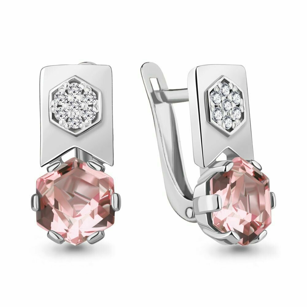 Серьги серебро, 925 проба, фианит