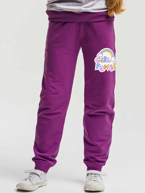 Школьные брюки джоггеры ИНОВО, размер 116, фиолетовый