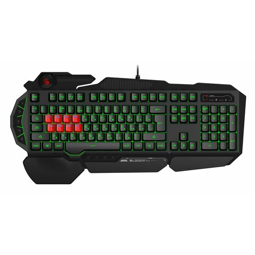 Клавиатура A4Tech Bloody B318 черный USB Multimedia for gamer LED (подставка для запястий) (B318)