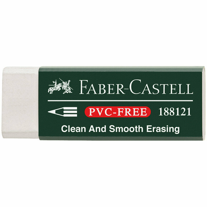 Ластик Faber-Castell "PVC-free", прямоугольный, картонный футляр, в пленке, 63*22*11мм, 286059