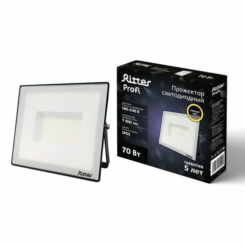 Прожектор светод серия PROFI 230В 70Вт 2700К 7000Лм IP65 черный гарантия 5 лет 53429 1 Ritt 2760₽