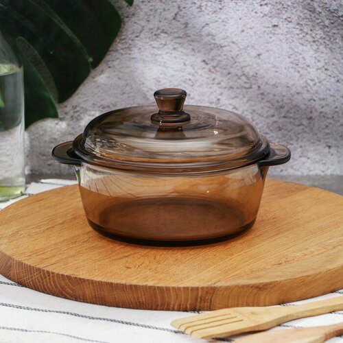 Супница стеклянная с крышкой Дымка 1 л цвет коричневый 2297₽