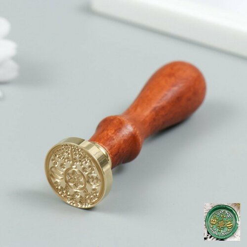 Печать для сургуча с деревянной ручкой Ёлочные украшения 9х25х25 см 1186₽