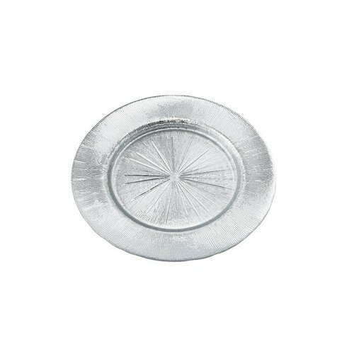 Тарелка стеклянная десертная Magistro «Иней. Серебро», 20,5×1,5 см, цвет серебряный