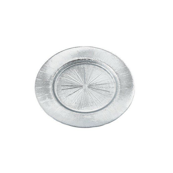 Magistro Тарелка стеклянная десертная Magistro «Иней. Серебро», 20,5×1,5 см, цвет серебряный